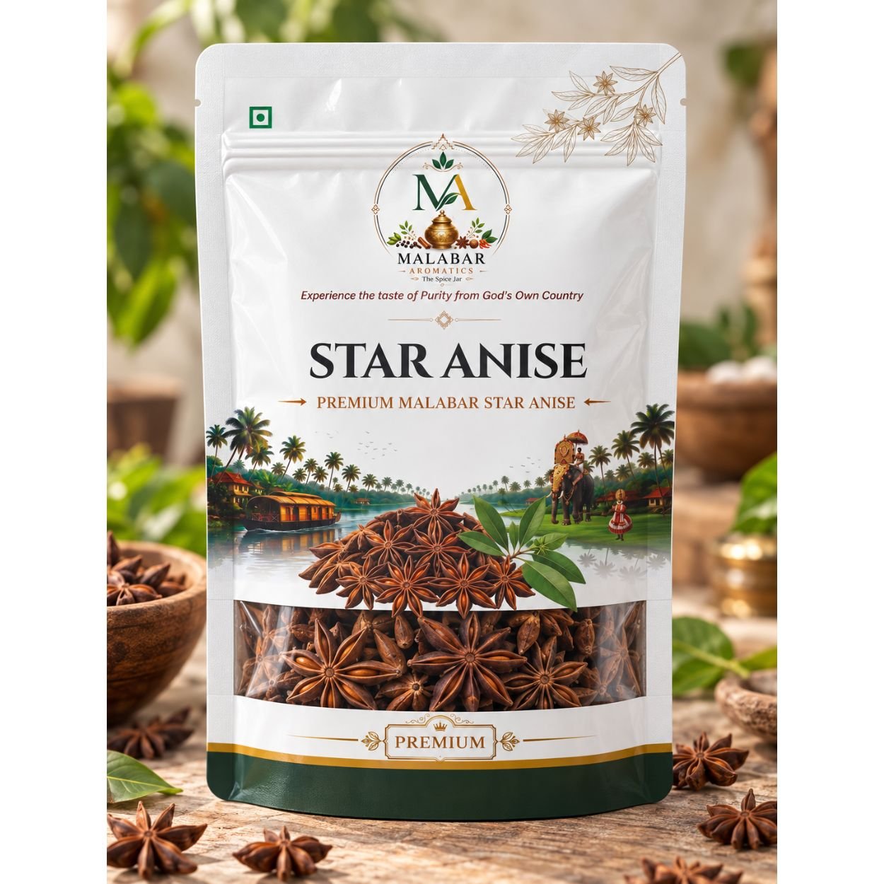 Premium Malabar Whole Star Anise Pouch